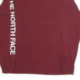 THE NORTH FACE Mens Maroon Long Sleeve Crew Neck T-Shirt M Logo Sleeve Print