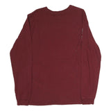 THE NORTH FACE Mens Maroon Long Sleeve Crew Neck T-Shirt M Logo Sleeve Print