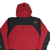 JACK WOLFSKIN Womens Red & Black Outdoor Jacket L Polyester Zip Hooded