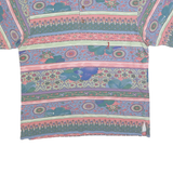 BELFE Mens Blue & Green Floral Short Sleeve Polo Shirt M Cotton Blend Jersey