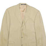 YVES SAINT LAURENT Mens Beige Silk Blend Tailored Button Jacket L Plain