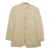 YVES SAINT LAURENT Mens Beige Silk Blend Tailored Button Jacket L Plain