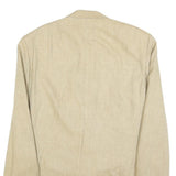 YVES SAINT LAURENT Mens Beige Silk Blend Tailored Button Jacket L Plain
