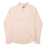 NIKE Womens Beige 1/4 Zip M Sweatshirt Lightweight Pullover Activewear
