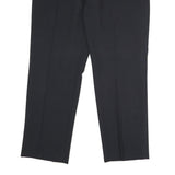 Womens Black Cotton Regular Fit Straight Leg Trousers W36 L32 Classic Zip
