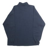 LEE Mens Navy Blue Half Zip Sweatshirt L Corporate Logo Casual Pullover