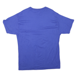 CHAMPION Mens Blue Plain T-Shirt L Short Sleeve Crew Neck Casual Cotton