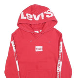 LEVI'S Mens Red Hoodie S Cotton Blend Pullover Hooded Sweatshirt