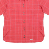 JACK WOLFSKIN Womens Red Check Shirt L Outdoor Travel Button-Up Lightweight