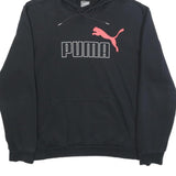 PUMA Womens Black Hoodie L Cotton Blend Classic Logo Pullover