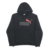 PUMA Womens Black Hoodie L Cotton Blend Classic Logo Pullover