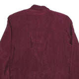 GOLD COLLECTION Womens Maroon Silk Button Jacket L Plain Elegant