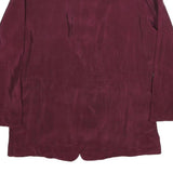 GOLD COLLECTION Womens Maroon Silk Button Jacket L Plain Elegant