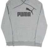 PUMA Mens Grey Hoodie S Cotton Blend Sportswear Casual Pullover