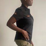 Apache Junction Harley Davidson Short Sleeve Shirt - Medium Black Cotton