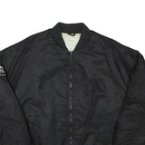 BILAL HASSANI Mens Black Bomber Jacket M Polyester Blend Plain Zip Casual