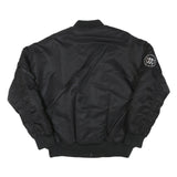 BILAL HASSANI Mens Black Bomber Jacket M Polyester Blend Plain Zip Casual
