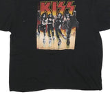 KISS Mens Black Graphic T-Shirt 2XL Short Sleeve Crew Neck Rock Band Cotton