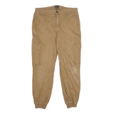 ONLY Mens Cotton Blend Beige Regular Cargo Trousers W32 L28 Zip Closure Casual