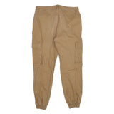ONLY Mens Cotton Blend Beige Regular Cargo Trousers W32 L28 Zip Closure Casual