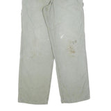 CARHARTT Mens Relaxed Fit Beige Workwear Trousers W33 L30 Cotton Blend Zip