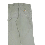 CARHARTT Mens Relaxed Fit Beige Workwear Trousers W33 L30 Cotton Blend Zip