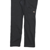 DICKIES Mens Slim Black Trousers W30 L27 Cotton Blend Zip Pockets Casual