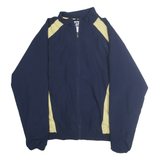 RUSSELL ATHLETIC Mens Navy & Pale Yellow Zip Jacket L Polyester Sportswear