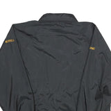 QUALITY SPORTSWEAR Mens Black Nylon Button Jacket L Plain Casual Lightweight