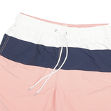 NAUTICA Mens Shorts Pink White & Navy Colourblock Casual M W30 Drawstring