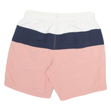 NAUTICA Mens Shorts Pink White & Navy Colourblock Casual M W30 Drawstring