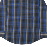 WRANGLER Mens Blue & Black Check Shirt L Western Style Long Sleeve Cotton Blend