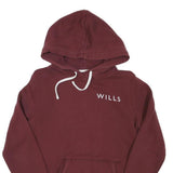JACK WILLS Womens Maroon Hoodie UK 12 Pullover Cotton Blend Casual Hooded