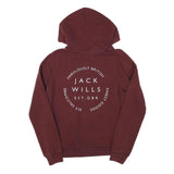 JACK WILLS Womens Maroon Hoodie UK 12 Pullover Cotton Blend Casual Hooded