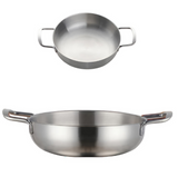 Anygleam Stock Pot 2pcs Silver-S-L Stainless Steel HotPot Without Lid Single-Layer Cooking Soup Noodle Sea Food Home Kitchen Restaurant Tools