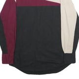WRANGLER Mens Black & Burgundy & Beige Colourblocked Shirt M Long Sleeve Cotton