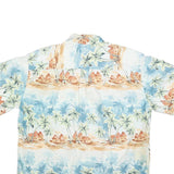 COOKE STREET Mens Blue & Beige Hawaiian Shirt XL Casual Lightweight Cotton