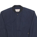 MCGREGOR Mens Navy Blue Classic Jacket L Polyester Blend Zip Plain Lightweight