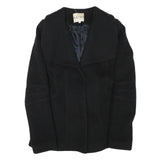 REISS Womens Black Wool Blend Jacket XS Button Closure Classic Fit Elegant