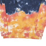 CALVIN KLEIN Mens Blue & Orange Tie Dye Crew Neck Sweatshirt M Cotton Blend