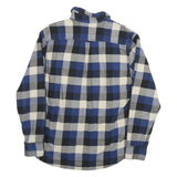 JACHS Mens Blue Black & White Check Flannel Shirt M Casual Cotton Blend