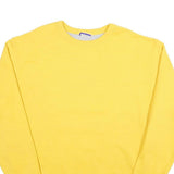 CHAMPION Mens Yellow Crew Neck L Sweatshirt Cotton Blend Casual Pullover