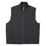 CHAPS Mens Black Quilted Zip Jacket M Polyester Blend Lightweight Casual