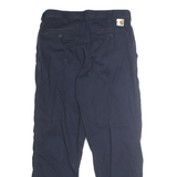 CARHARTT Mens Navy Blue Regular Fit Straight Leg Trousers W32 L30 Workwear