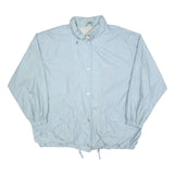 COSMOS Womens Blue Button Jacket L Polyester Blend Plain Casual Oversized