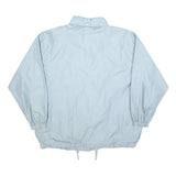 COSMOS Womens Blue Button Jacket L Polyester Blend Plain Casual Oversized