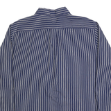 CHAPS Mens Blue & White Striped Shirt XL Cotton Blend Long Sleeve Button Down