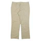 DICKIES Womens Cotton Blend Beige Regular Fit Straight Leg Trousers W32 L30