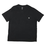 CHAPS Mens Black V-Neck T-Shirt XL Cotton Blend Short Sleeve Pocket Logo