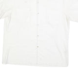 GOLDEN ERA Mens White Button Short Sleeve Shirt L Cotton Blend Summer Casual